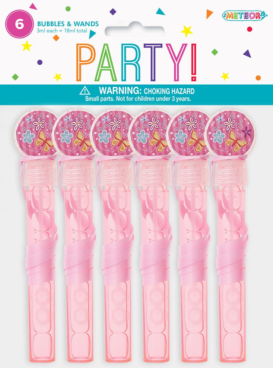 6 Bubbles And Wands - Pink 3ml Each