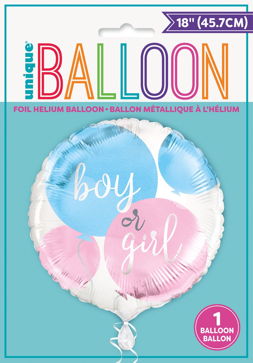 Baby Reveal Boy Or Girl 45cm  Foil Balloon Packaged