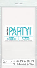 Bright White Unique Compact Packaging Plastic Tablecover Rectangle 137cm x 274cm (54" x 108")