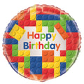 Building Blocks Birthday 45cm  Foil Balloon Packaged