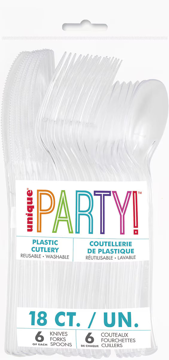 Clear 18 Assorted Reusable Cutlery