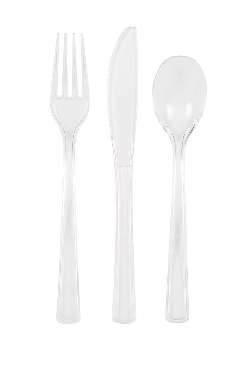 Clear 18 Assorted Reusable Cutlery
