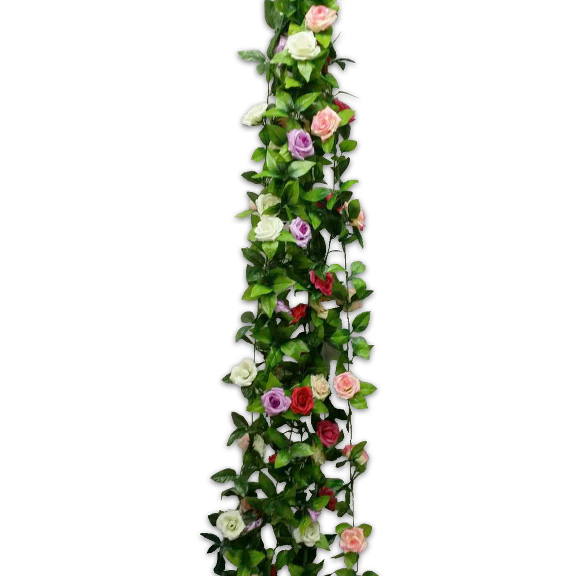FLOWER GARLAND 2M 9 ROSES 6COLS
