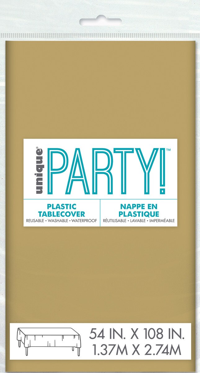 Gold Unique Compact Packaging Plastic Tablecover Rectangle 137cm x 274cm