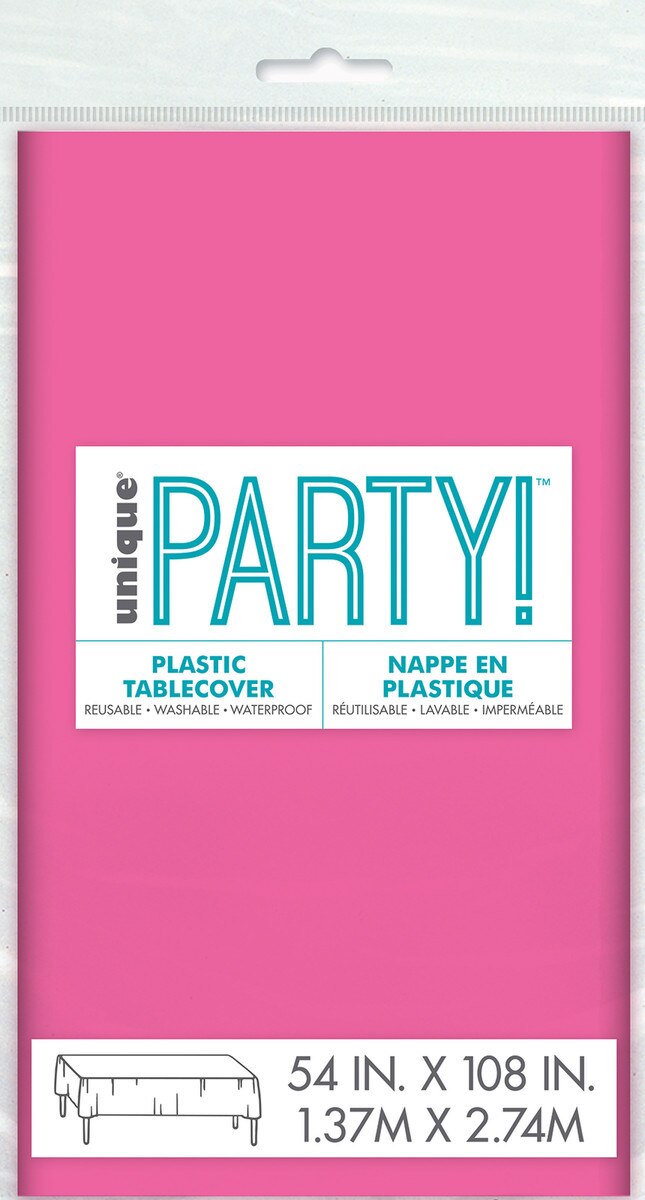Hot Pink Unique Compact Packaging Plastic Tablecover Rectangle 137cm x 274cm
