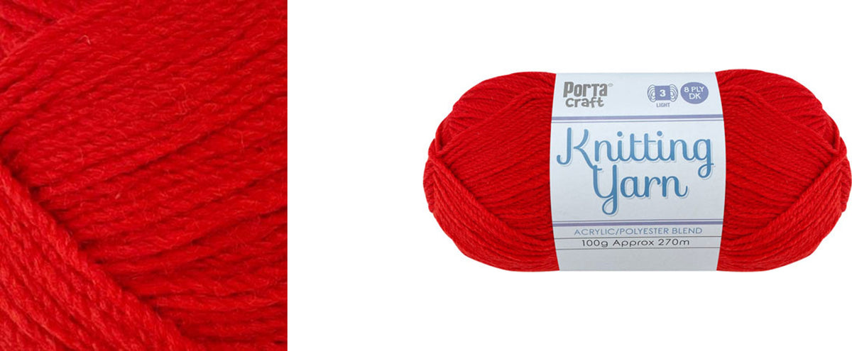 Knitting Yarn 19 100g 270m 8ply Solid Scarlet