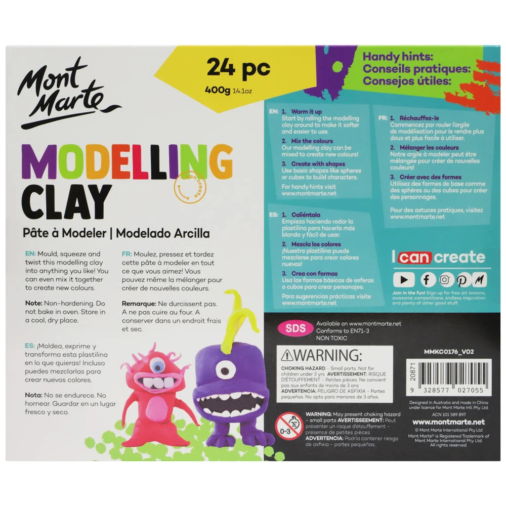 Modelling Clay 400g - 24pc
