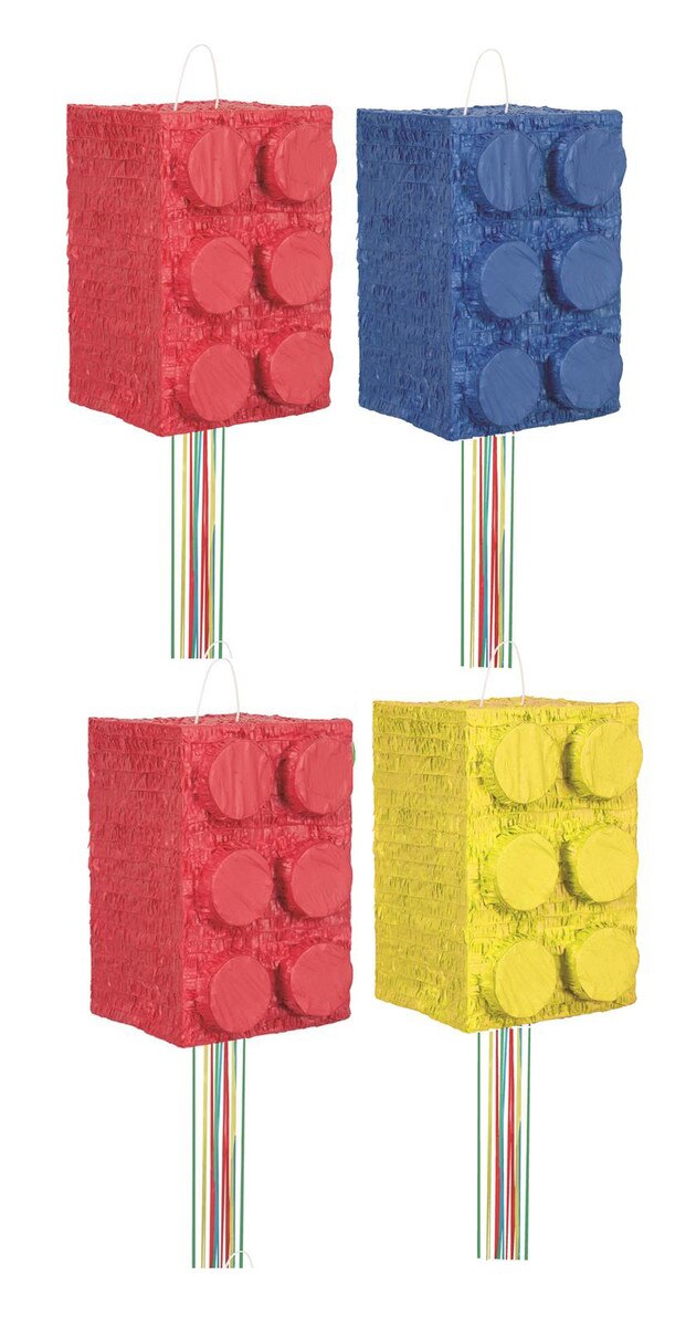 Pinata Pull Building Block 4 Assorted Colours 38.4cm H x 25.5cm x 25.5cm D