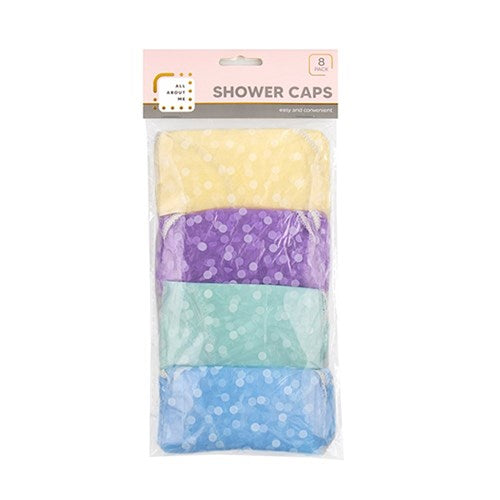 Shower Cap Pk8 Asstd Cols