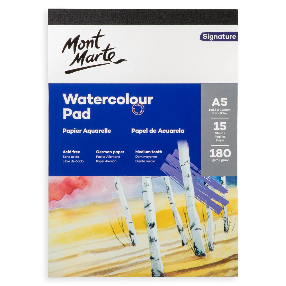 Watercolour Pad German Paper Signature A5 180gsm 15 Sheet