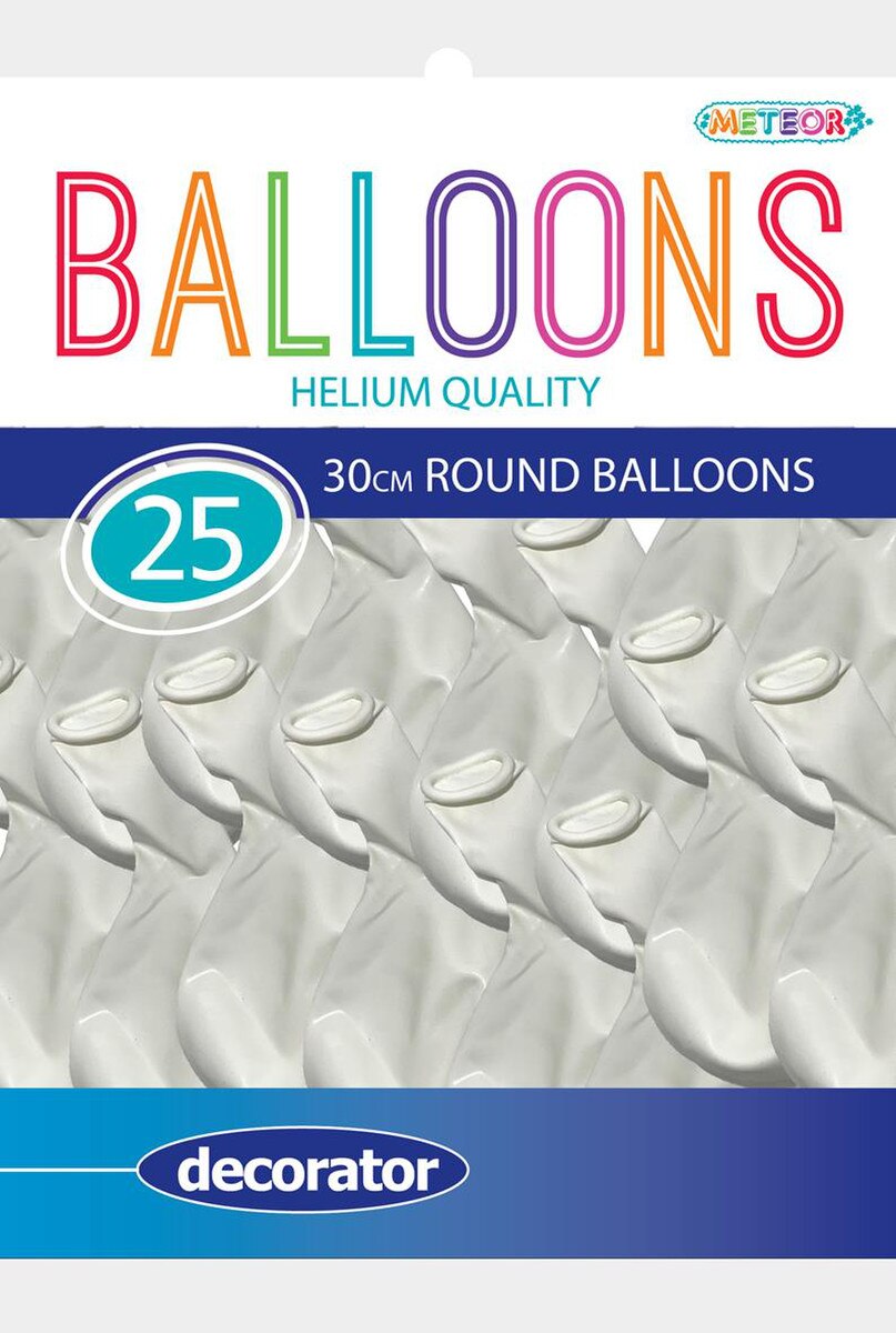 White - 25 x 30cm (12") Decorator Balloons